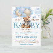 Teddybeer baby shower bearly wacht schattig teddy kaart (Staand voorkant)