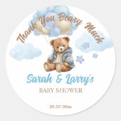 Teddybeer baby shower bearly wacht schattig teddy ronde sticker (Voorkant)