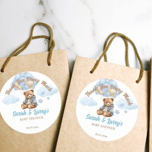Teddybeer baby shower bearly wacht schattig teddy ronde sticker