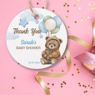 Teddybeer baby shower bearly wachten dank u bedankjes labels