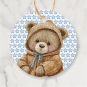 Teddybeer baby shower bearly wachten dank u bedankjes labels (Achterkant)