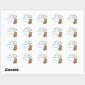 Teddybeer baby shower bearly wachten dank u ronde sticker (Vel)
