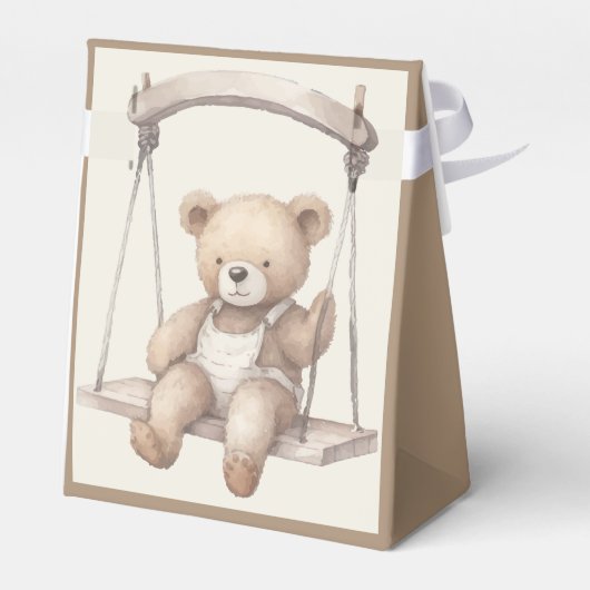 teddybeer Baby shower Bedankdoosjes (Achterkant)