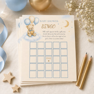 Teddybeer Baby Shower Bingo Spel
