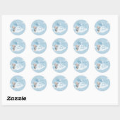 Teddybeer Baby shower blauw Ronde Sticker (Vel)