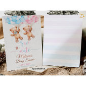 Teddybeer Baby shower Gender Reveal Save the date Kaart