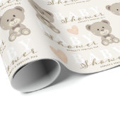 Teddybeer BABY SHOWER Genderneutraal Cadeaupapier (Rol Hoek)