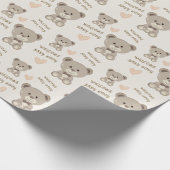 Teddybeer BABY SHOWER genderneutraal (Custom) Cadeaupapier (Hoek)