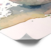 Teddybeer Baby shower groot Poster (Hoek)