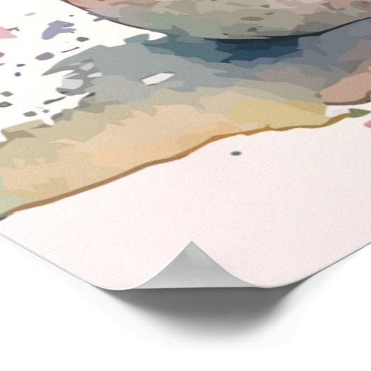 Teddybeer Baby shower groot Poster (Hoek)