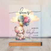 Teddybeer Baby shower gunsten Acryl Bord