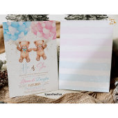 Teddybeer baby shower Hij of Zij Geslacht Onthulle Kaart