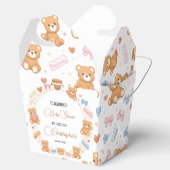 Teddybeer baby shower jongen | Knuffige blauwe bee Bedankdoosjes (Geopend)