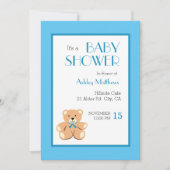 Teddybeer Baby Shower Kaart (Voorkant)