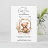  teddybeer Baby shower Kaart (Staand voorkant)
