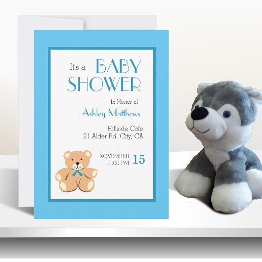 Teddybeer Baby Shower Kaart