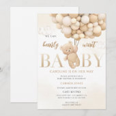 Teddybeer Baby Shower Kaart (Voorkant / Achterkant)