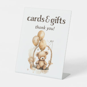 Teddybeer Baby shower Kaarten en geschenken Reclamebord Met Voetstuk