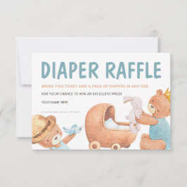 Teddybeer Baby Shower Luier Raffel Ticket Kaart