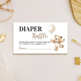 Teddybeer Baby Shower Luier Raffle Informatiekaartje