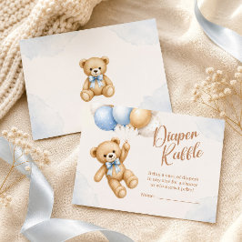 Teddybeer Baby Shower Luier Raffle Informatiekaartje