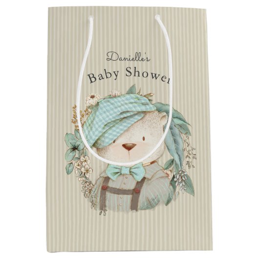 teddybeer Baby shower Medium Cadeauzakje (Voorkant)