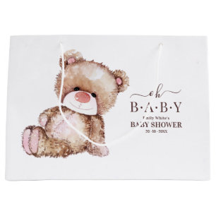 Teddybeer Baby Shower, Meisje Roze Beer Baby Showe Groot Cadeauzakje