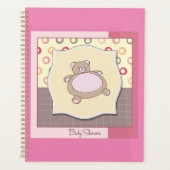 Teddybeer Baby shower met retro cirkels Planner (Voorkant)