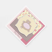 Teddybeer Baby shower met retro cirkels Servet (Hoek)