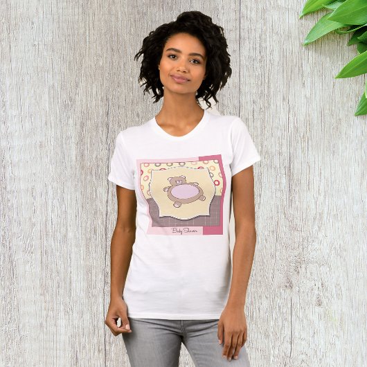 Teddybeer Baby shower met retro cirkels T-shirt