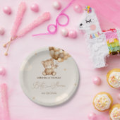 Teddybeer Baby shower neutraal Papieren Bordje (Feest)