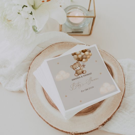 Teddybeer Baby shower neutraal Servet