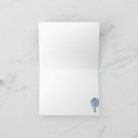 Teddybeer Baby shower Opgevouwen Dank u kaart (Binnen)