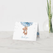Teddybeer Baby shower Opgevouwen Dank u kaart (Voorkant)