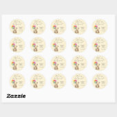 Teddybeer Baby Shower Ronde Sticker (Vel)