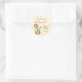 Teddybeer Baby Shower Ronde Sticker (Tas)