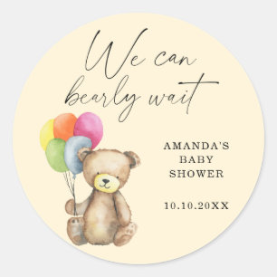 Teddybeer Baby Shower Ronde Sticker