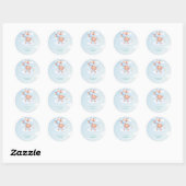 Teddybeer-baby shower ronde sticker (Vel)