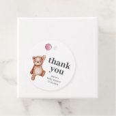 Teddybeer Baby shower roze Bedankjes Labels (In situ)