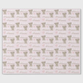 Teddybeer BABY SHOWER roze Cadeaupapier (Vlak)