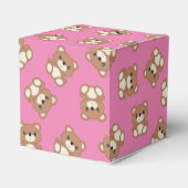 Teddybeer Baby shower roze meisje Bedankdoosjes (Achterkant)