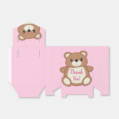 Teddybeer Baby shower roze meisje Bedankdoosjes (Uitgevouwen)