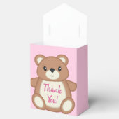 Teddybeer Baby shower roze meisje Bedankdoosjes (Geopend)