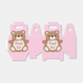 Teddybeer Baby shower roze meisje Bedankdoosjes (Uitgevouwen)