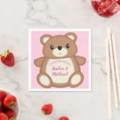 Teddybeer Baby shower roze meisje Servet (Insitu)
