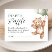 Teddybeer Baby Shower Saliegroen Luier Raffle