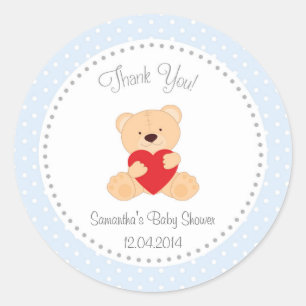 Teddybeer Baby shower Sticker blauw