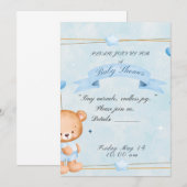 Teddybeer Baby Shower Uitnodiging (Voorkant / Achterkant)
