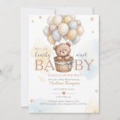 Teddybeer Baby Shower Uitnodiging (Voorkant)