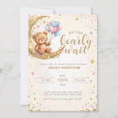 Teddybeer Baby Shower Uitnodiging (Voorkant)